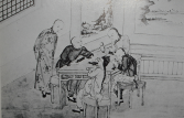 In an early 20th century Japanese text on 'customs of old Beijing,' this depiction of mahjong was flanked by illustrations of an opium den and a "tea house"-cum-brothel